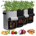Grow Bag Set Breathable Non-Woven Harvest Window
