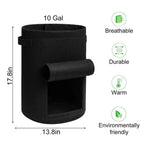 Grow Bag Set Breathable Non-Woven Harvest Window