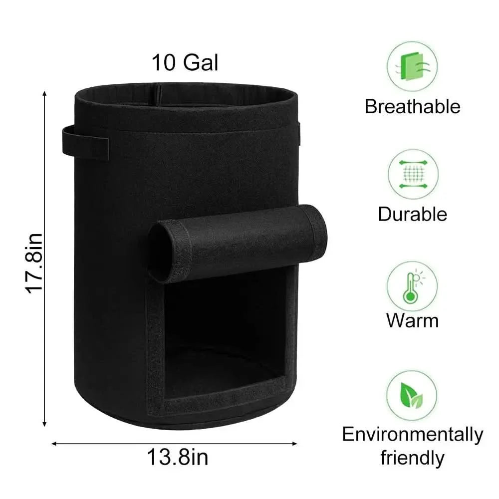 Grow Bag Set Breathable Non-Woven Harvest Window