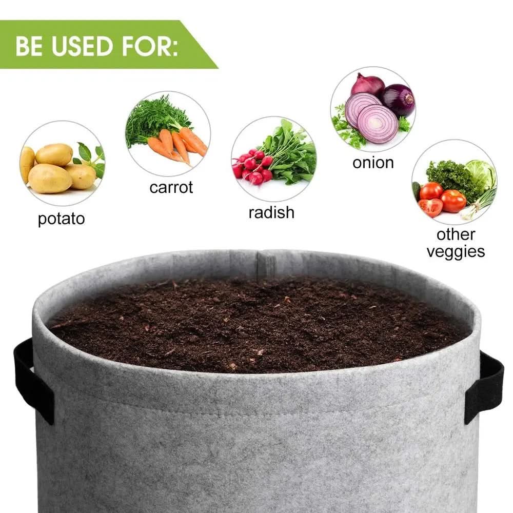 Grow Bag Set Breathable Non-Woven Harvest Window