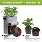 Grow Bag Set Breathable Non-Woven Harvest Window