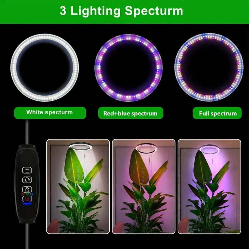 Grow Light Full-Spectrum LED Timer & 9 Brightness Levels