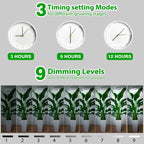 Grow Light Full-Spectrum LED Timer & 9 Brightness Levels