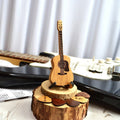 Guitar Pick Box Engraved Oak Holds 3 Picks