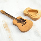 Guitar Pick Box Engraved Oak Holds 3 Picks