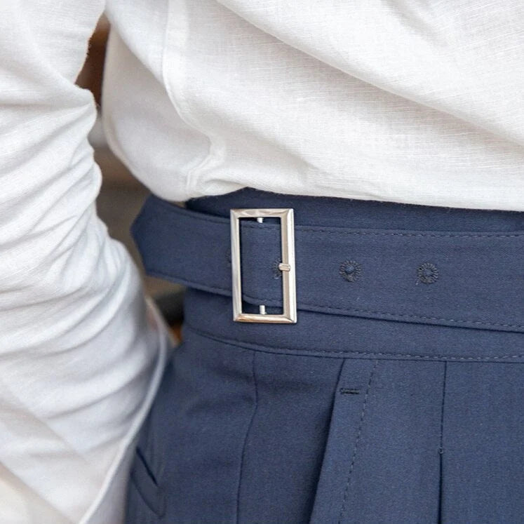 Gurkha Trousers High Waist & Double Buckles Straight Fit