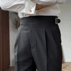 Gurkha Trousers High Waist & Double Buckles Straight Fit