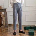 Gurkha Trousers High Waist & Double Buckles Straight Fit