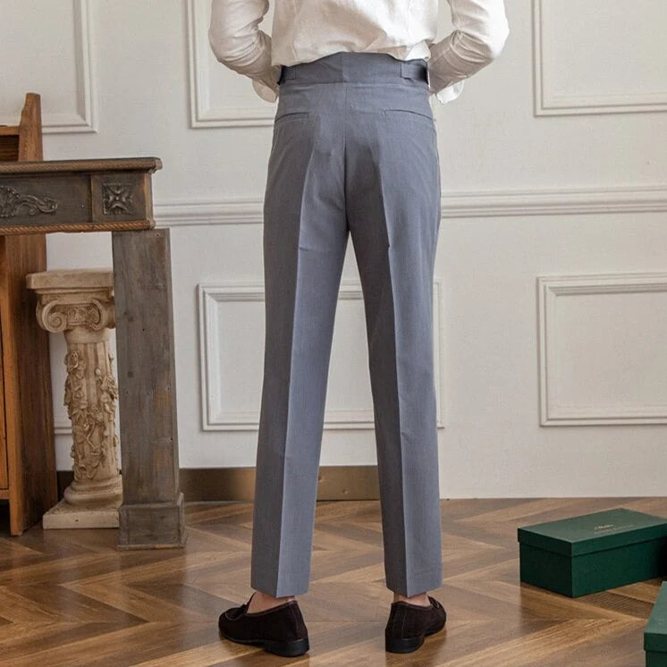 Gurkha Trousers High Waist & Double Buckles Straight Fit