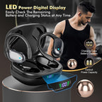 Gym Earbuds Secure-Fit Earhooks 80-Hour Battery