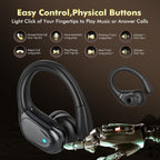 Gym Earbuds Secure-Fit Earhooks 80-Hour Battery