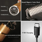 Hair & Beard Clippers Cordless Ceramic Blades USB Rechargeable