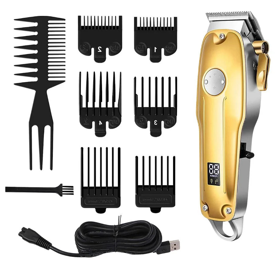Hair & Beard Clippers Cordless Ceramic Blades USB Rechargeable
