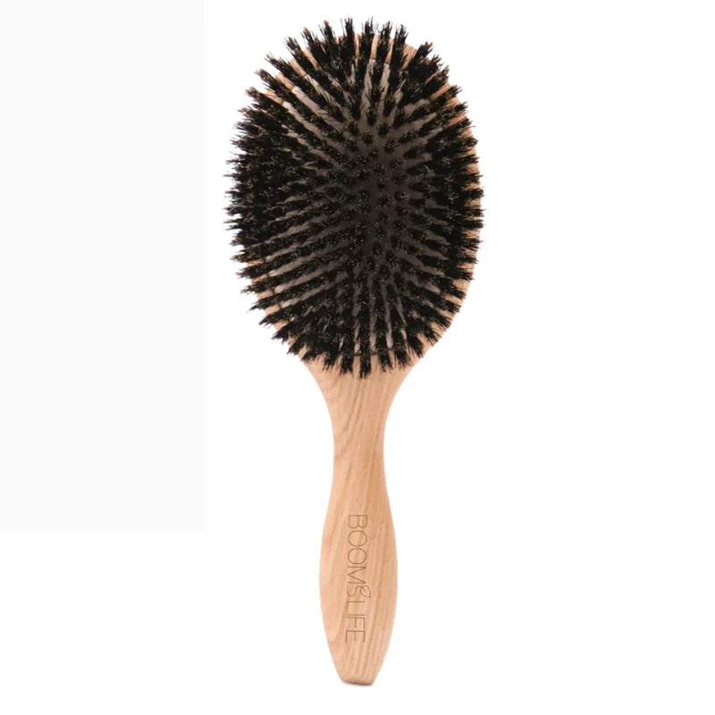 Hair Brush Natural Boar Bristles Detangles & Smooths