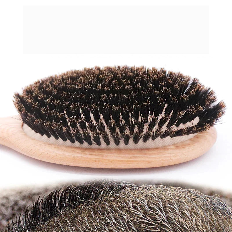 Hair Brush Natural Boar Bristles Detangles & Smooths