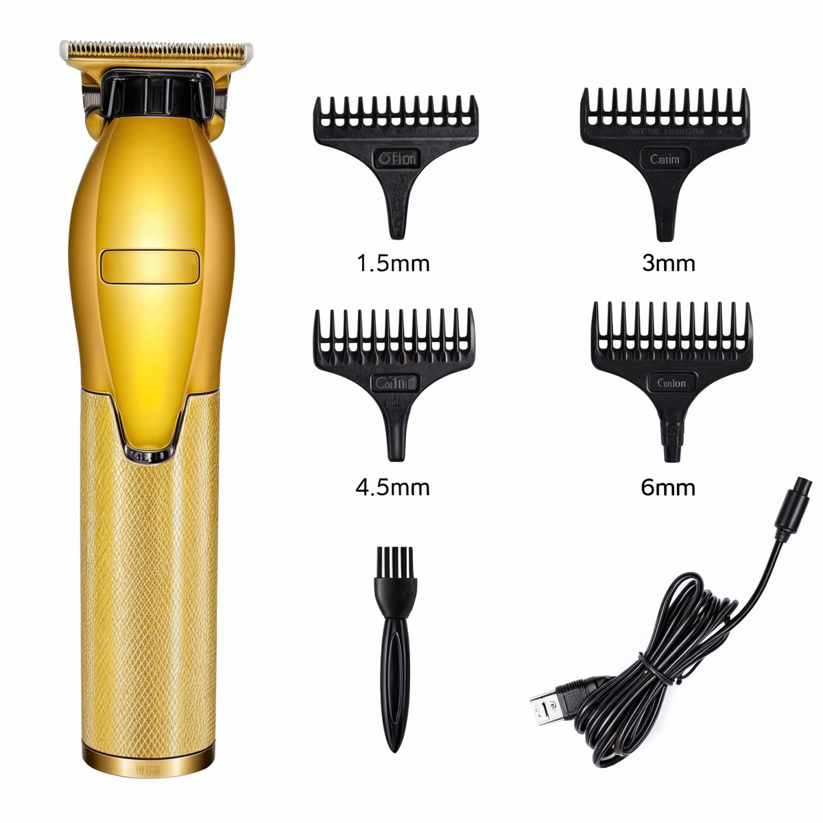 Hair Clipper Adjustable Guard Combs & Precision Blades USB Charging