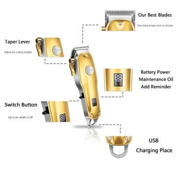 Hair Clipper Set Cordless Precision Ceramic Blades
