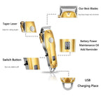 Hair Clipper Set Cordless USB Rechargeable Ceramic Blades