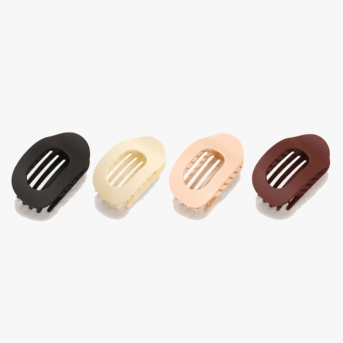 Hair Clips Flat Rounded Gentle Hold Set of 4