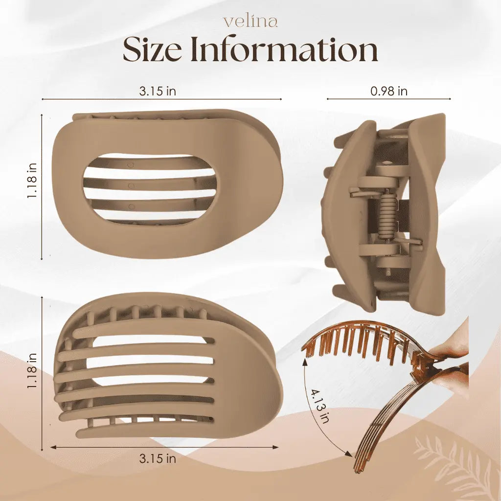 Hair Clips Flat Rounded Gentle Hold Set of 4