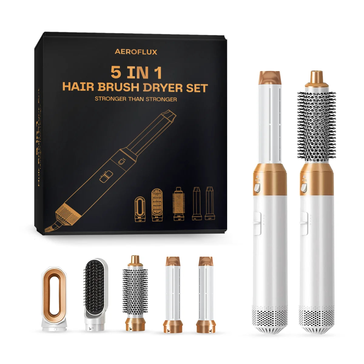Hair Dryer Brush 5-in-1 Rotating Curl Attachments