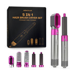 Hair Dryer Brush 5-in-1 Rotating Curl Attachments
