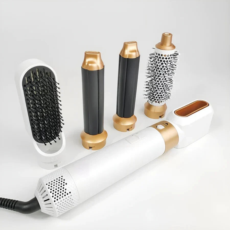 Hair Dryer Brush 5-in-1 Rotating Curl Attachments