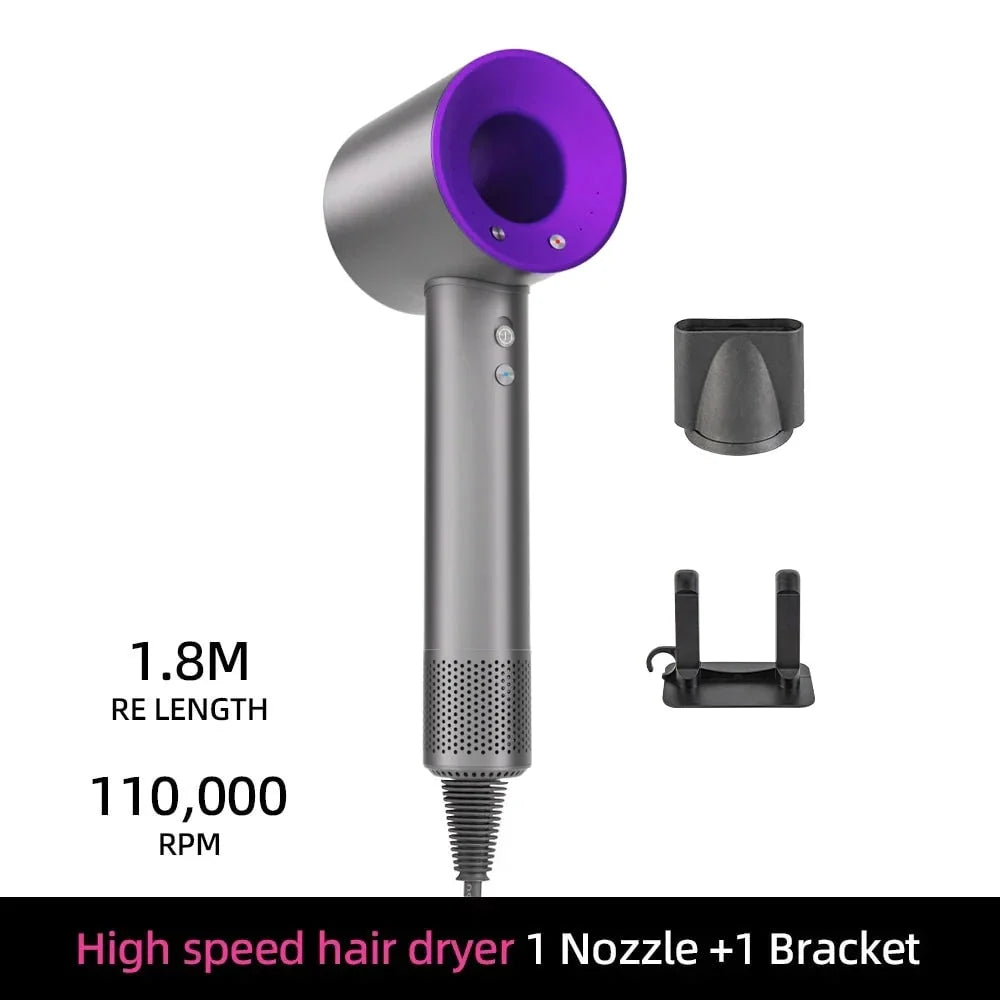 Hair Dryer High-Speed Ionic Smart Heat Detachable Nozzle