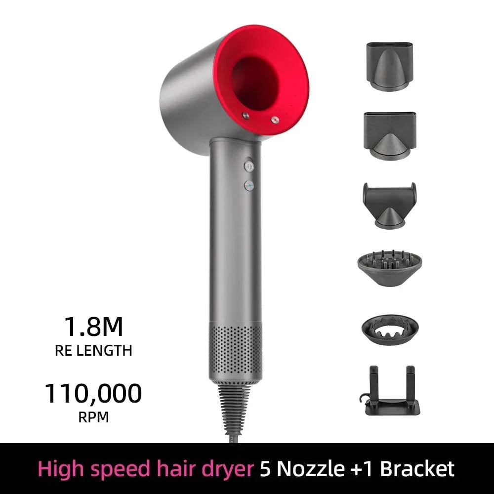 Hair Dryer High-Speed Ionic Smart Heat Detachable Nozzle