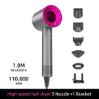Hair Dryer High-Speed Ionic Smart Heat Detachable Nozzle