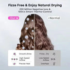 Hair Dryer High-Speed Ionic Smart Heat Detachable Nozzle