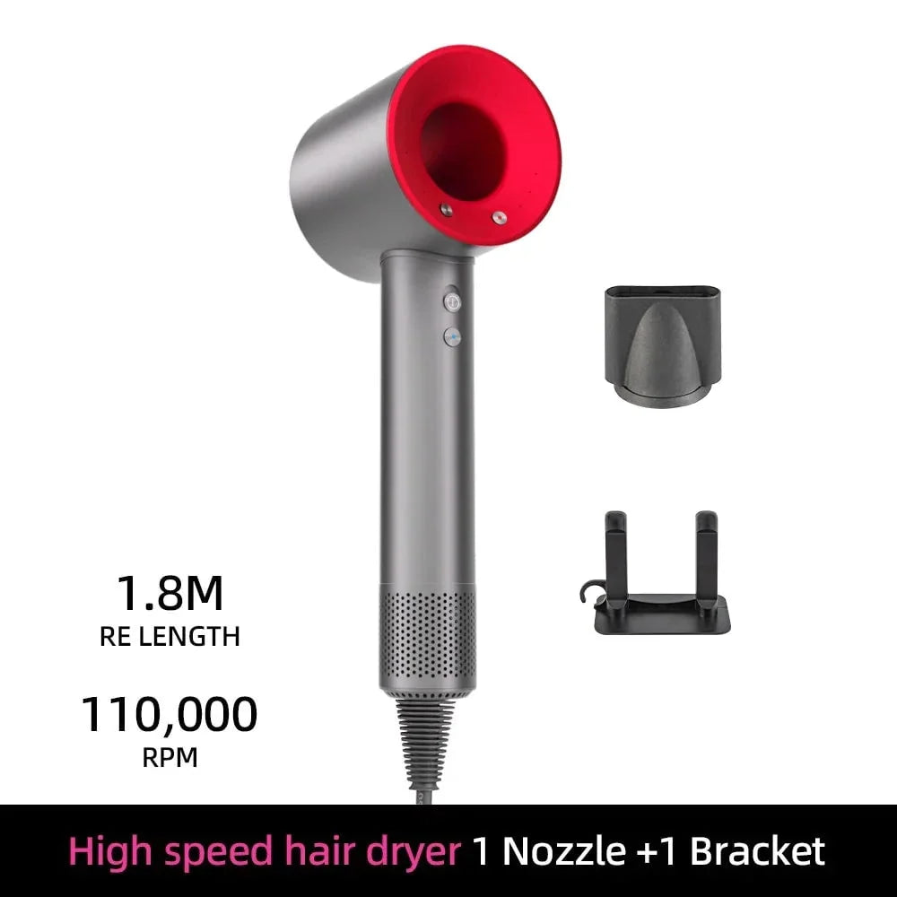 Hair Dryer High-Speed Ionic Smart Heat Detachable Nozzle