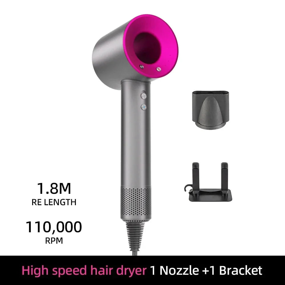 Hair Dryer High-Speed Ionic Smart Heat Detachable Nozzle