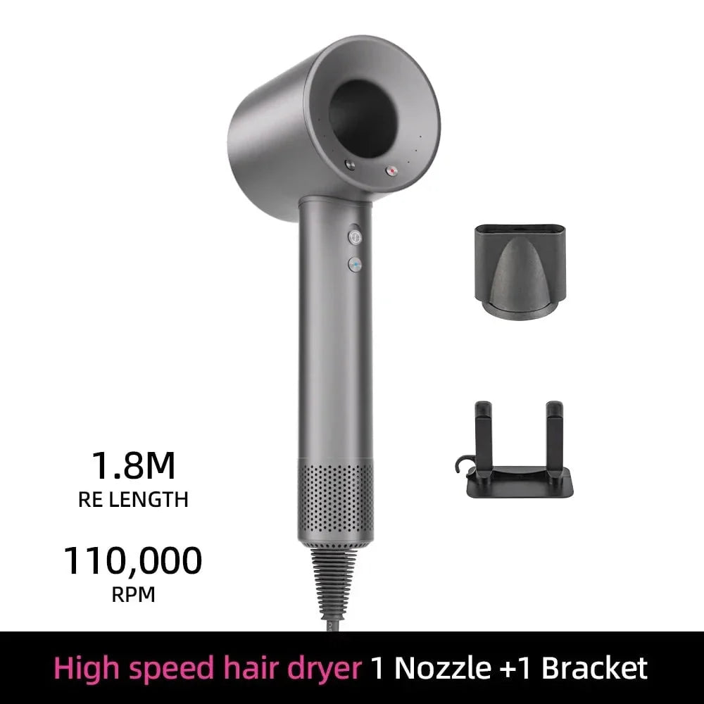 Hair Dryer High-Speed Ionic Smart Heat Detachable Nozzle