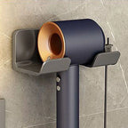Hair Dryer Holder Drill-Free Silicone Grip & Cord Storage