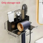 Hair Dryer Holder Drill-Free Silicone Grip & Cord Storage