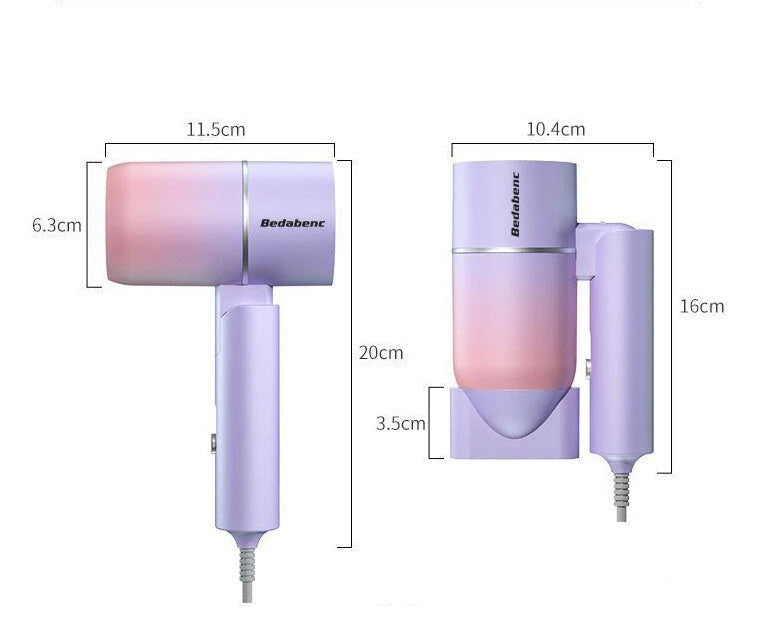 Hair Dryer Intelligent Temperature Control Folding Handle & Travel-Friendly