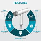 Hair Dryer Ionic Ceramic Frizz-Reducing Diffuser & Concentrator