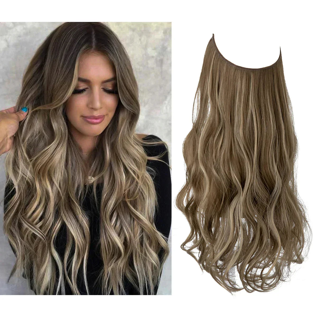 Hair Extensions 100% Human Hair Heat-Resistant Tangle-Free
