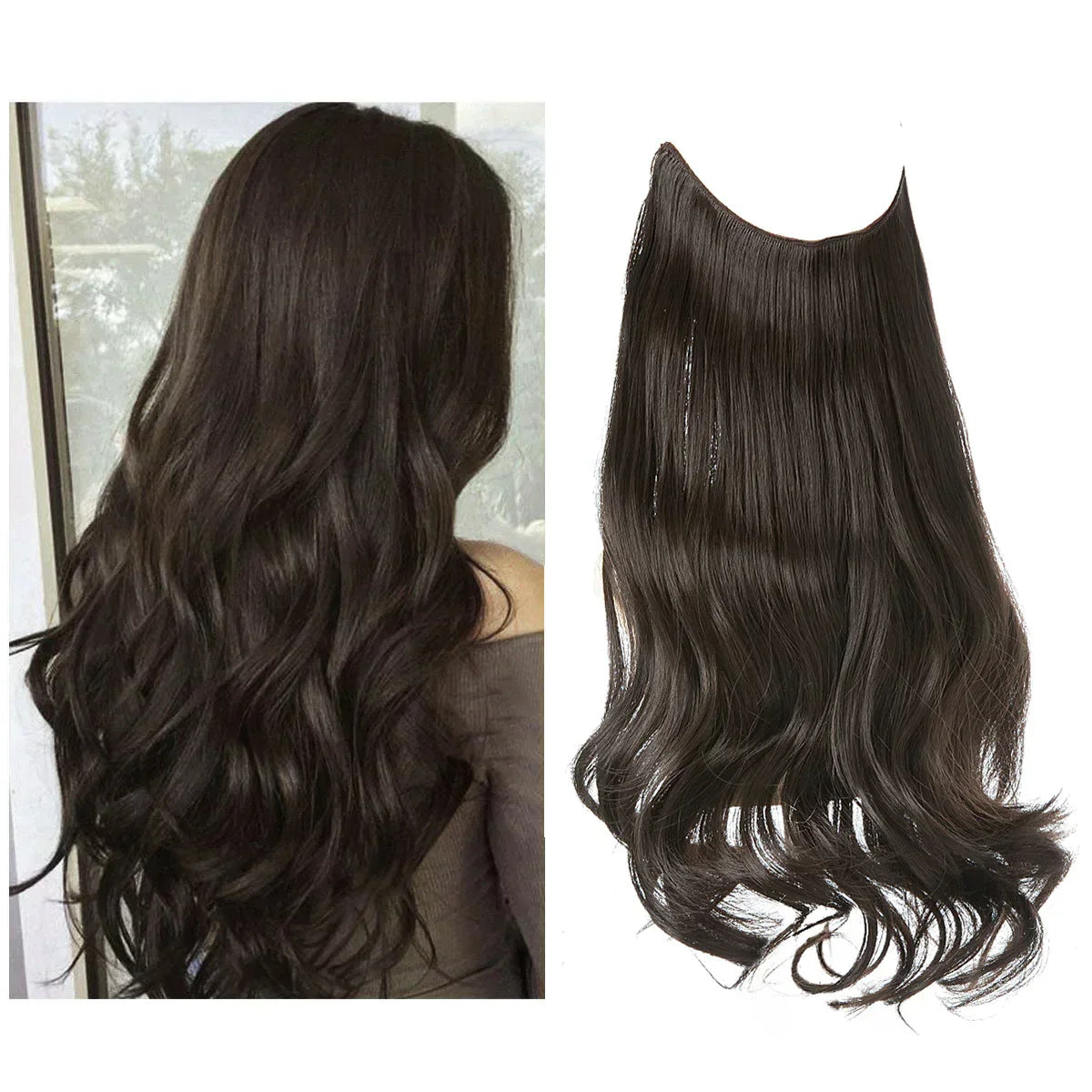 Hair Extensions 100% Human Hair Heat-Resistant Tangle-Free