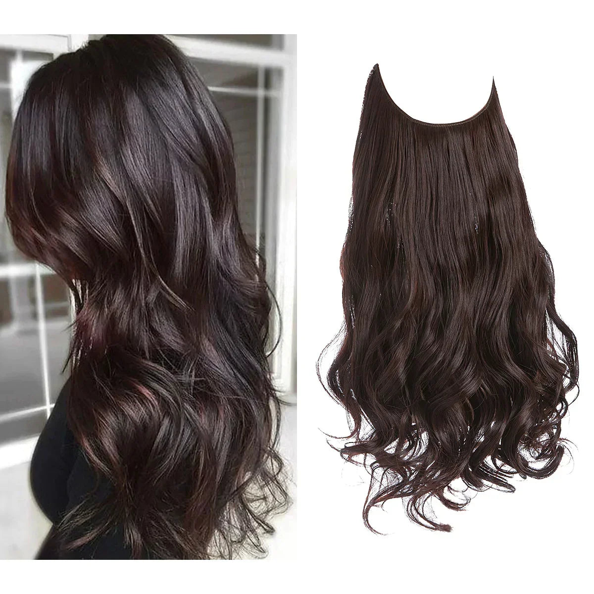 Hair Extensions 100% Human Hair Heat-Resistant Tangle-Free