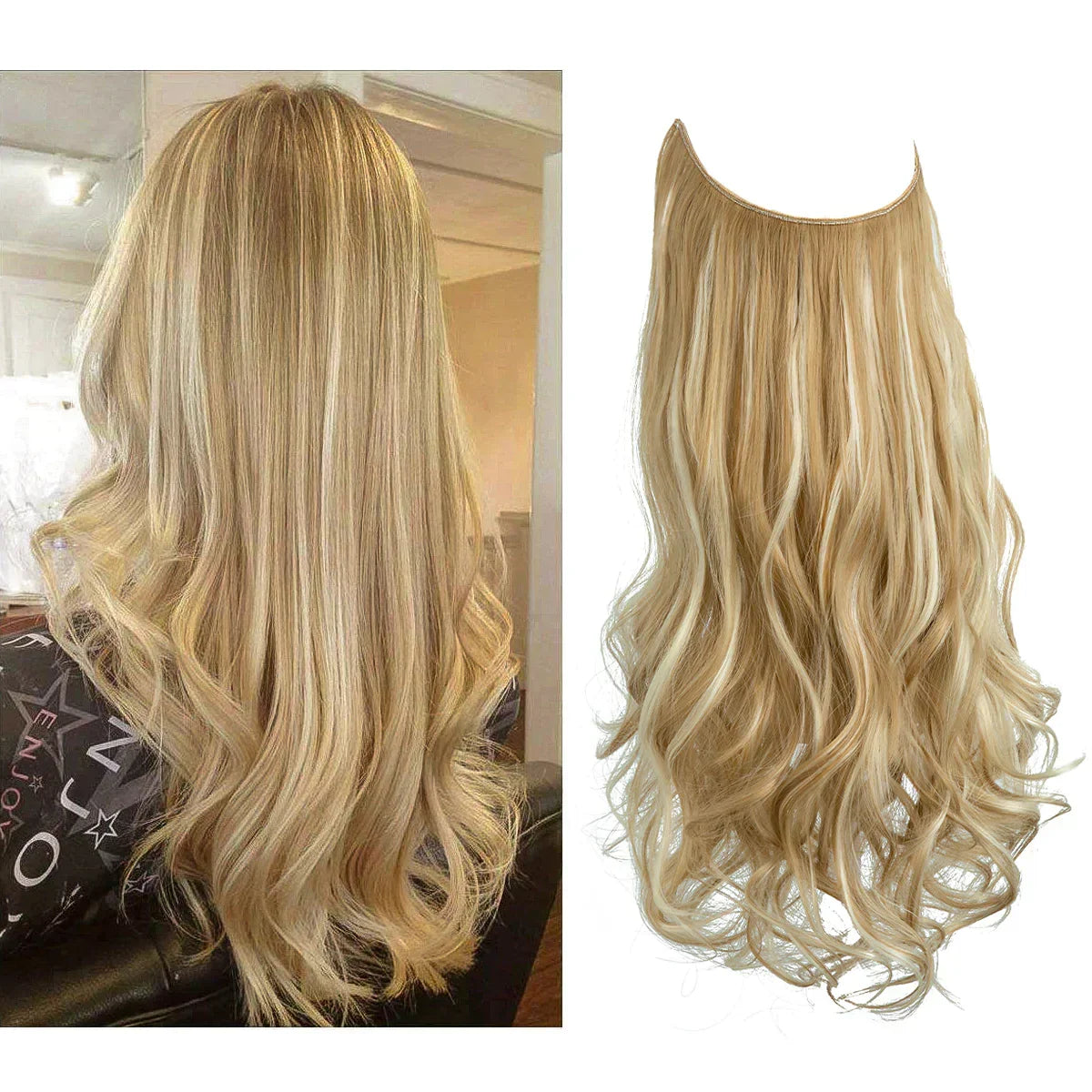 Hair Extensions 100% Human Hair Heat-Resistant Tangle-Free