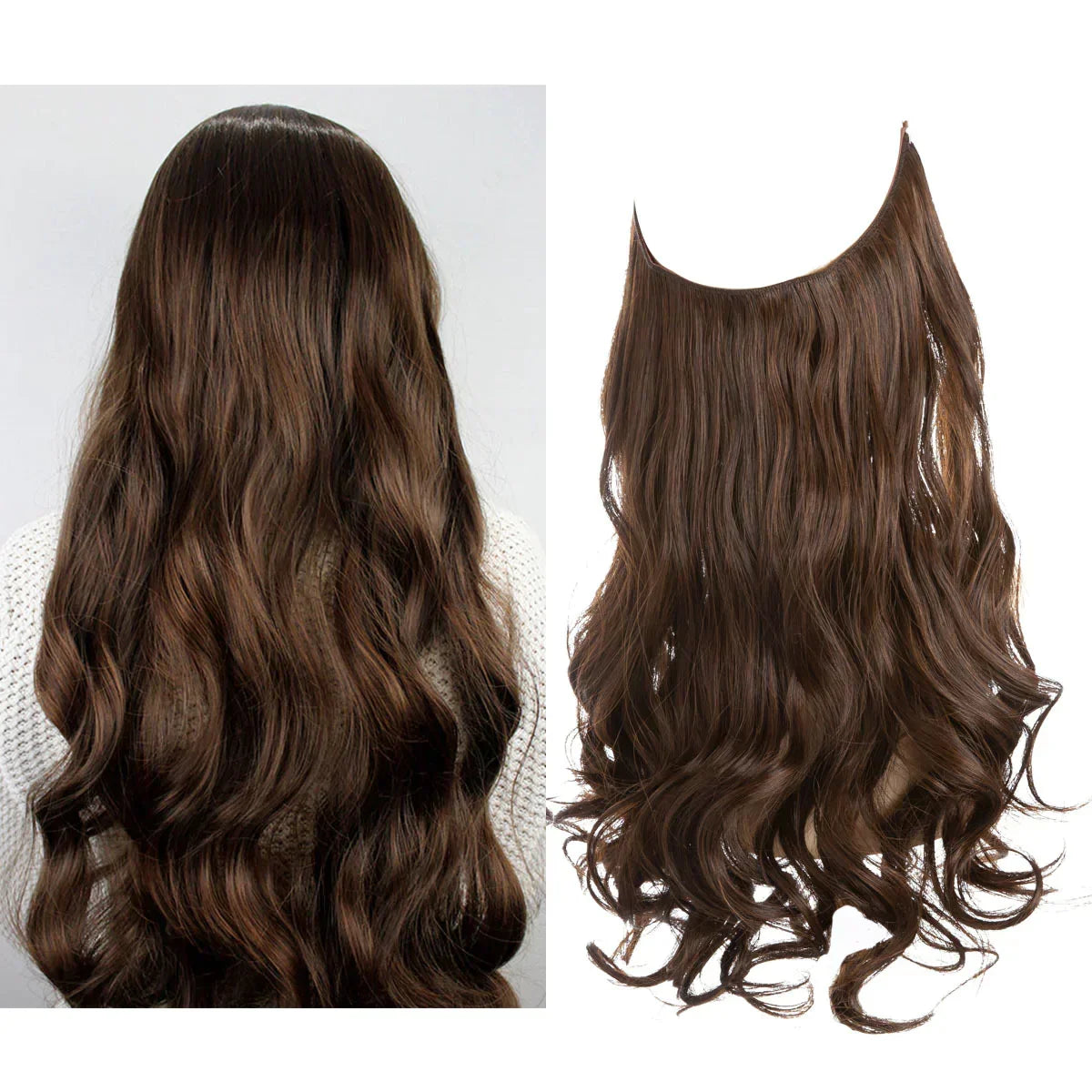 Hair Extensions 100% Human Hair Heat-Resistant Tangle-Free