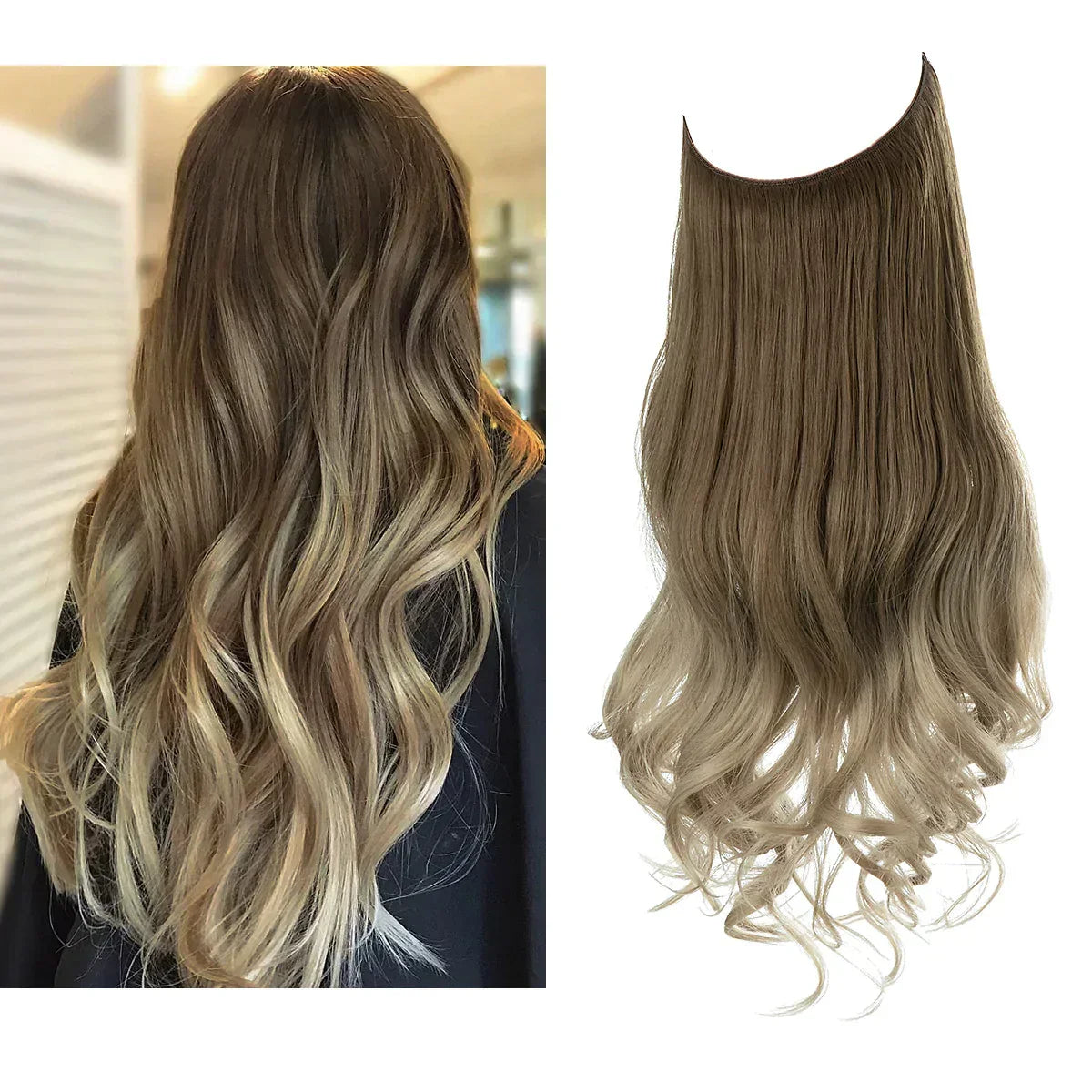 Hair Extensions 100% Human Hair Heat-Resistant Tangle-Free