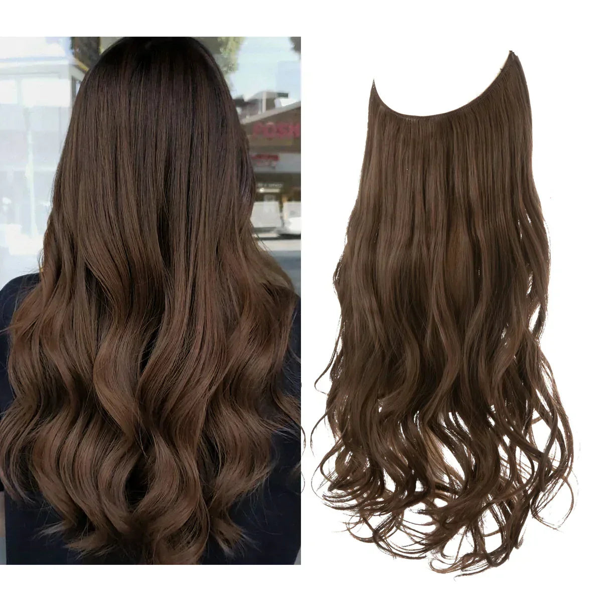 Hair Extensions 100% Human Hair Heat-Resistant Tangle-Free