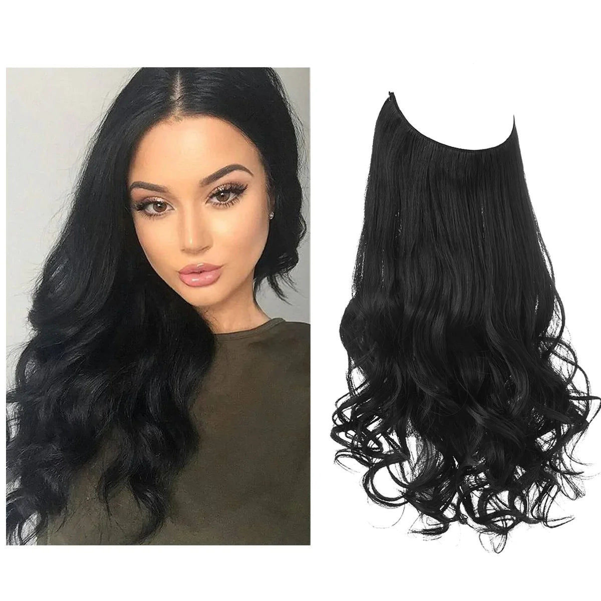 Hair Extensions 100% Human Hair Heat-Resistant Tangle-Free