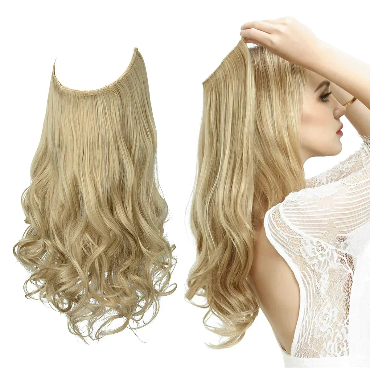 Hair Extensions 100% Human Hair Heat-Resistant Tangle-Free