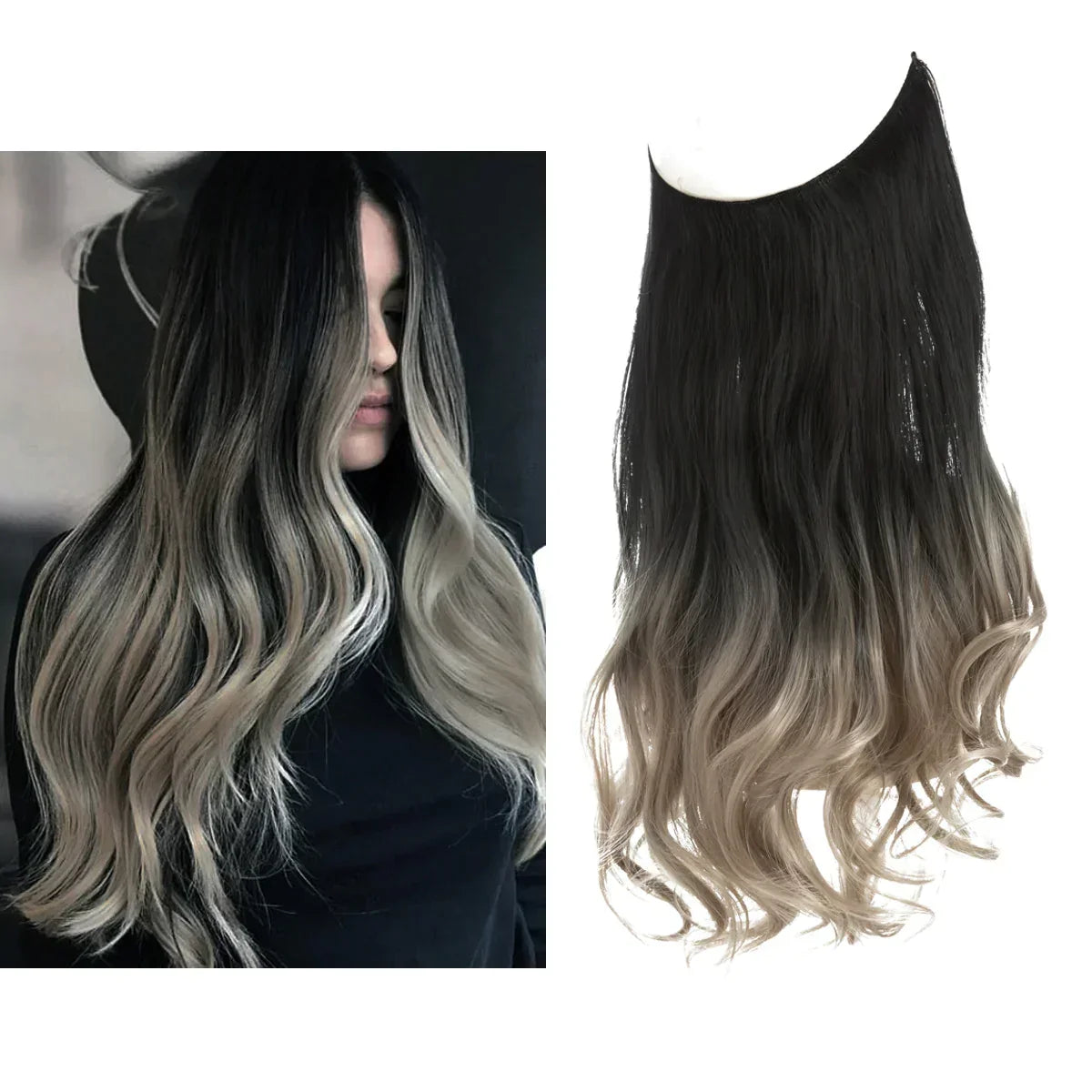 Hair Extensions 100% Human Hair Heat-Resistant Tangle-Free