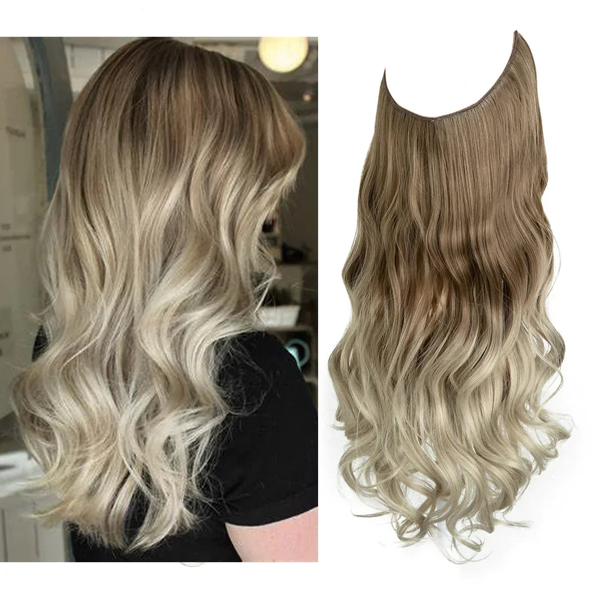 Hair Extensions 100% Human Hair Heat-Resistant Tangle-Free