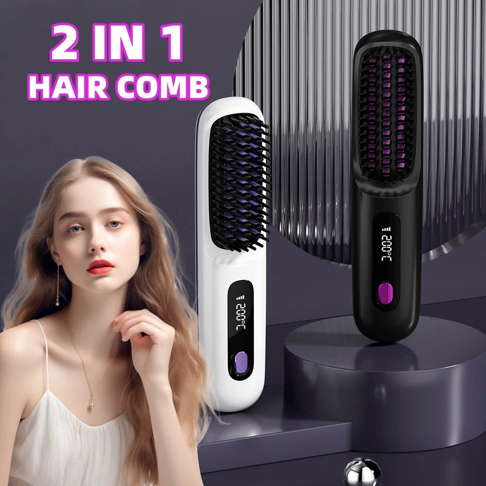 Hair Straightener & Curler Cordless USB-C Rechargeable